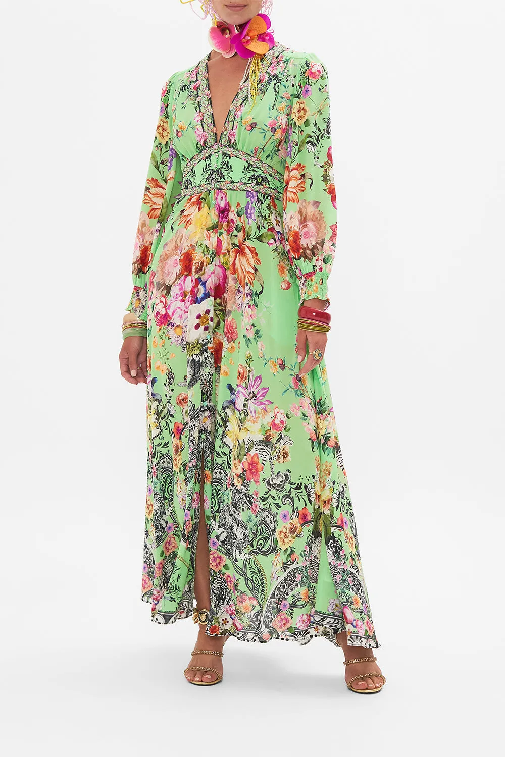 BUTTON DRESS WITH SHAPED WAISTBAND PORCELAIN DREAM sold by Camilla