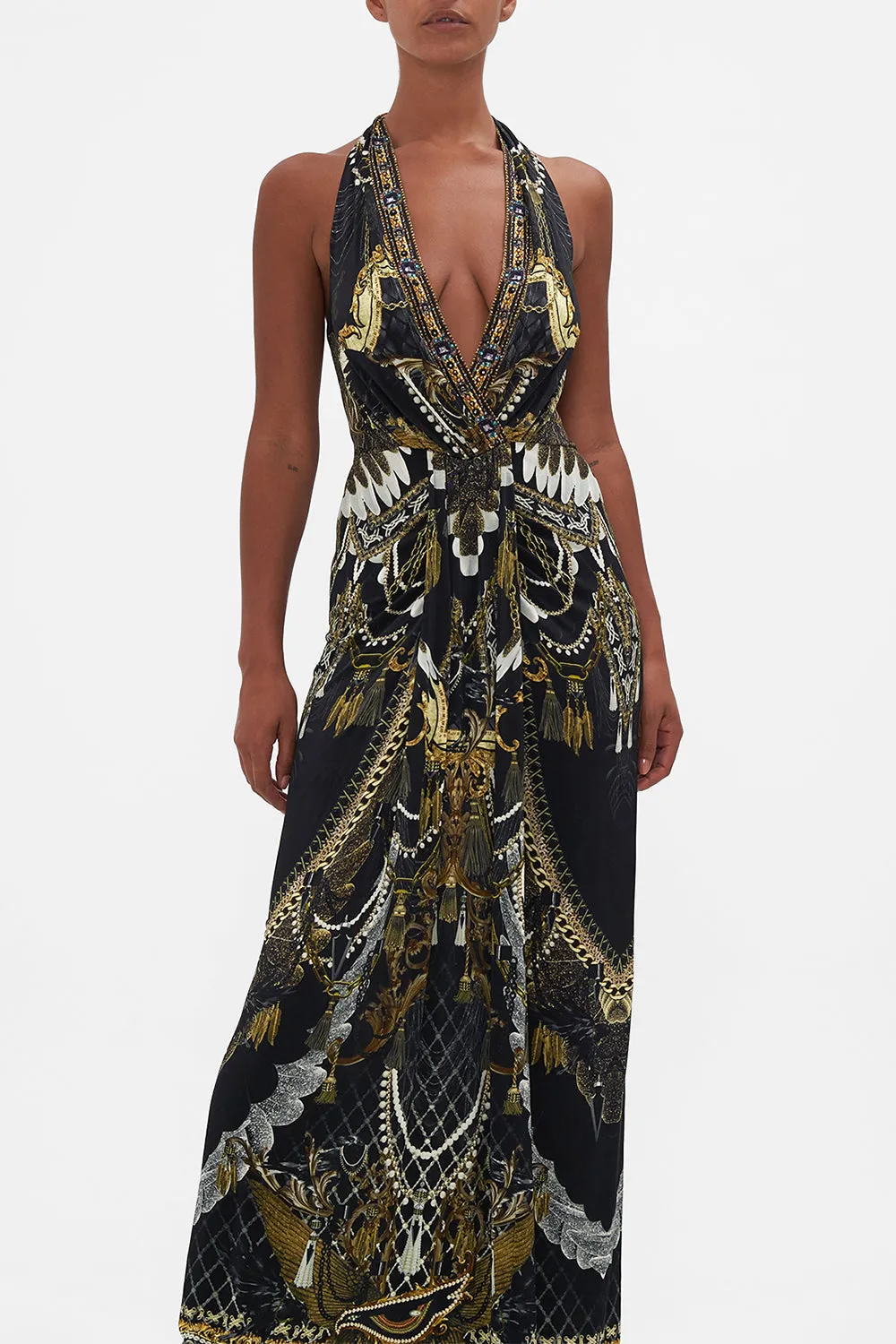 LONG JERSEY HALTER DRESS RAVIN RAVEN sold by Camilla product image thumbnail 5