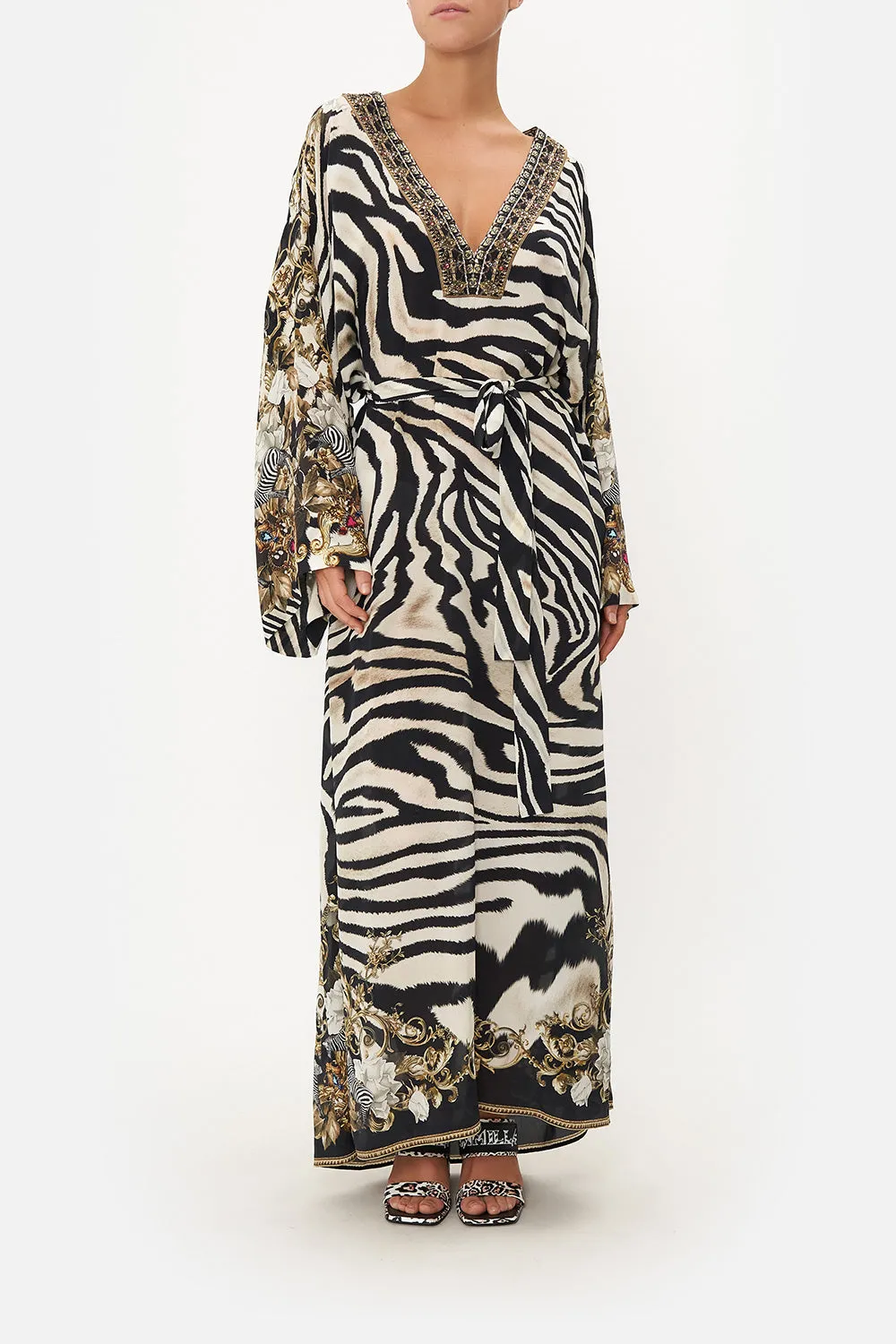 DEEP V KAFTAN WITH SLEEVE TABS EARN YOUR STRIPES sold by Camilla