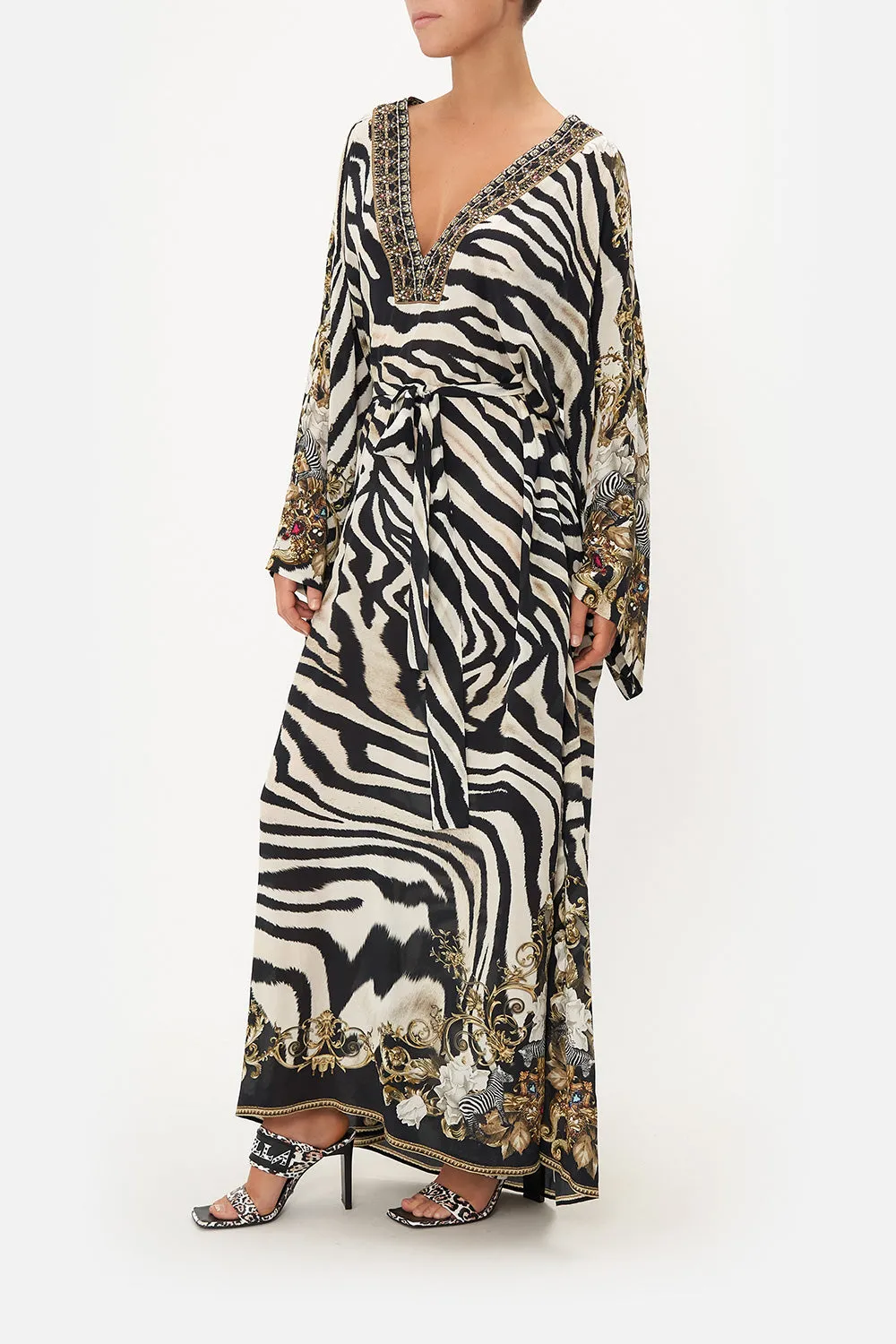 DEEP V KAFTAN WITH SLEEVE TABS EARN YOUR STRIPES sold by Camilla product image thumbnail 4
