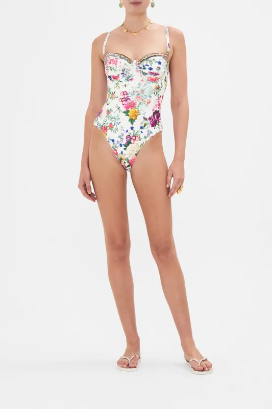 RUCHED CUP UNDERWIRE ONE PIECE PLUMES AND PARTERRES sold by Camilla