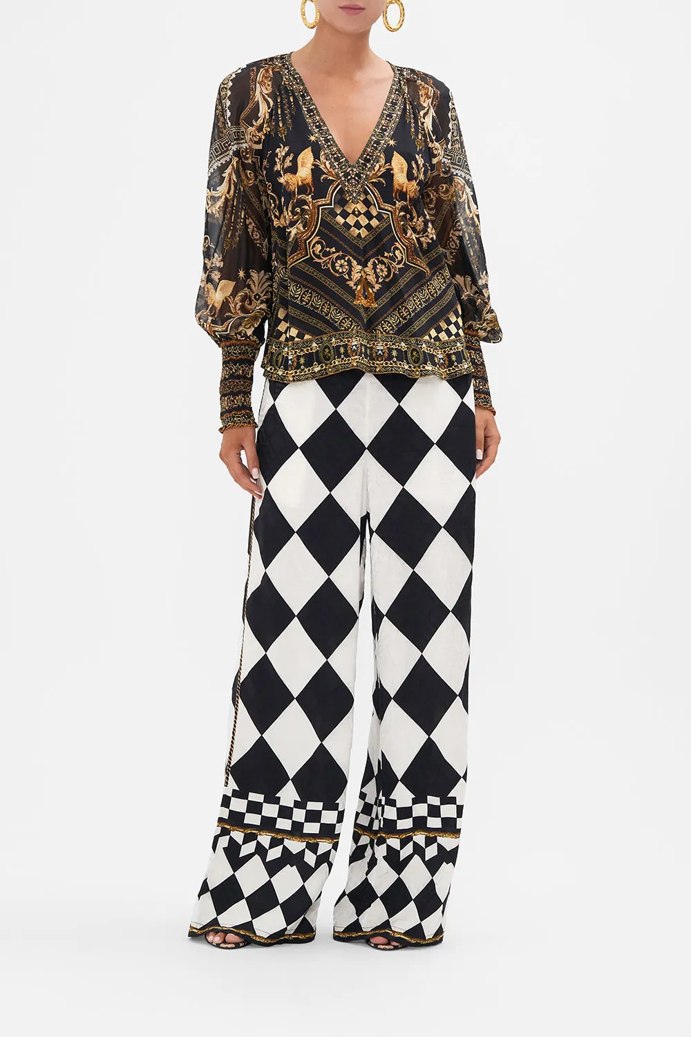 SHIRRED CUFF BLOUSE DUOMO DYNASTY sold by Camilla