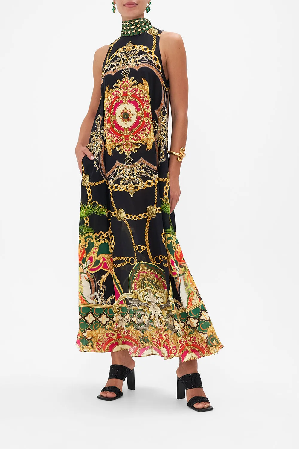 HIGH NECK DRESS WITH BACK NECK TIE JEALOUSY AND JEWELS sold by Camilla product image thumbnail 4