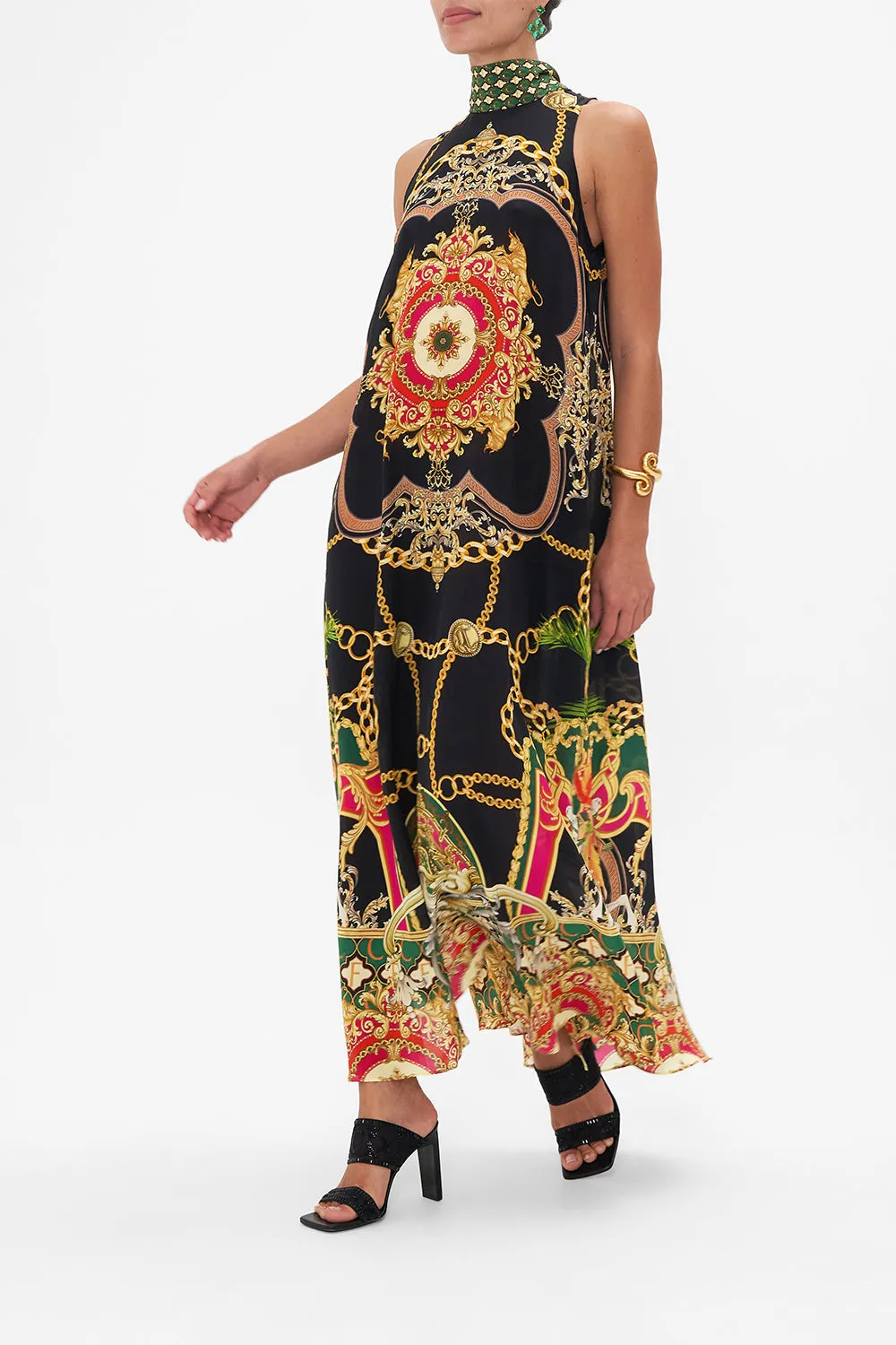 HIGH NECK DRESS WITH BACK NECK TIE JEALOUSY AND JEWELS sold by Camilla product image thumbnail 5