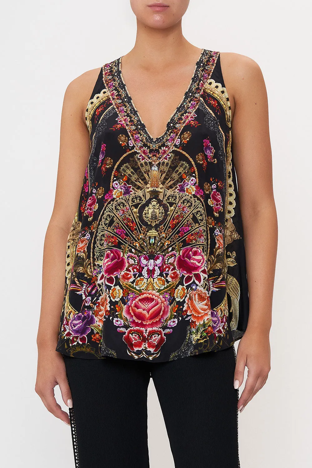 V NECK BUTTON BACK TOP DANCE WITH DUENDE sold by Camilla product image thumbnail 5