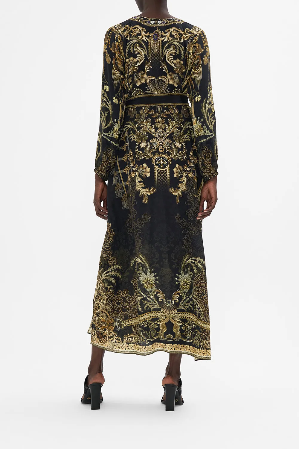 TIE FRONT V NECK DRESS THE NIGHT IS NOIR sold by Camilla product image thumbnail 2