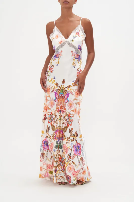 V NECK FULL LENGTH BIAS SLIP DRESS SPIDER GIRL sold by Camilla