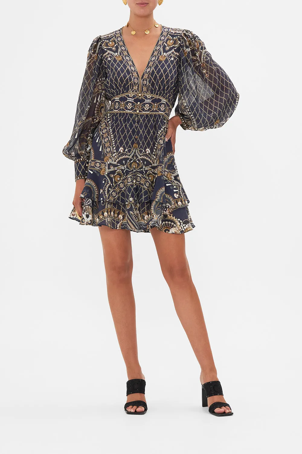 BUTTON FRONT FRILL DRESS DANCE WITH THE DUKE sold by Camilla