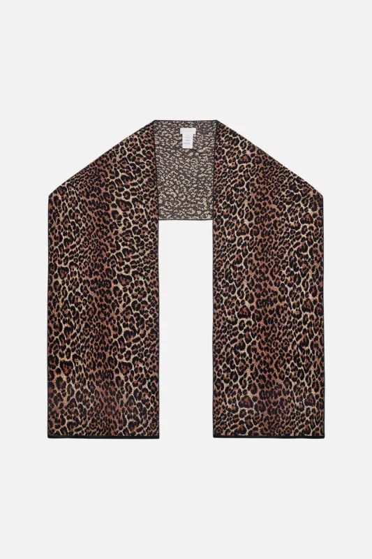 EMBELLISHED KNIT SCARF LEOPARD PRINT sold by Camilla