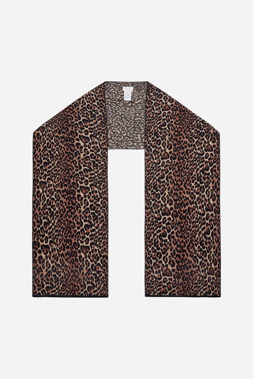 EMBELLISHED KNIT SCARF LEOPARD PRINT sold by Camilla