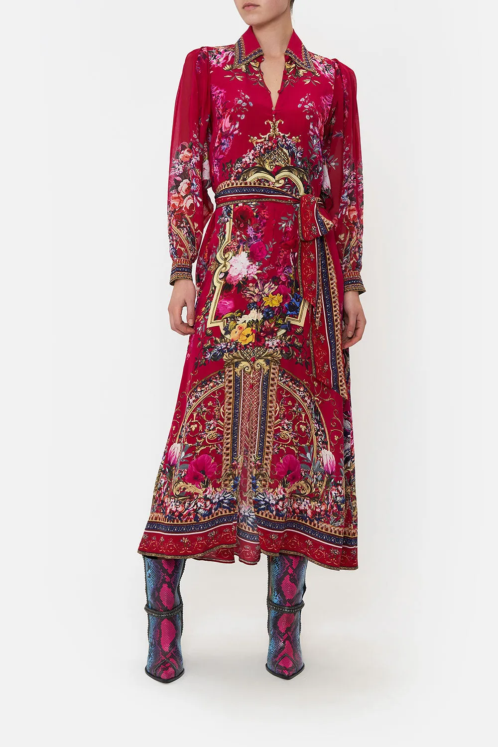 CURVED COLLAR SHIRT DRESS BOHEME BLOOMS sold by Camilla