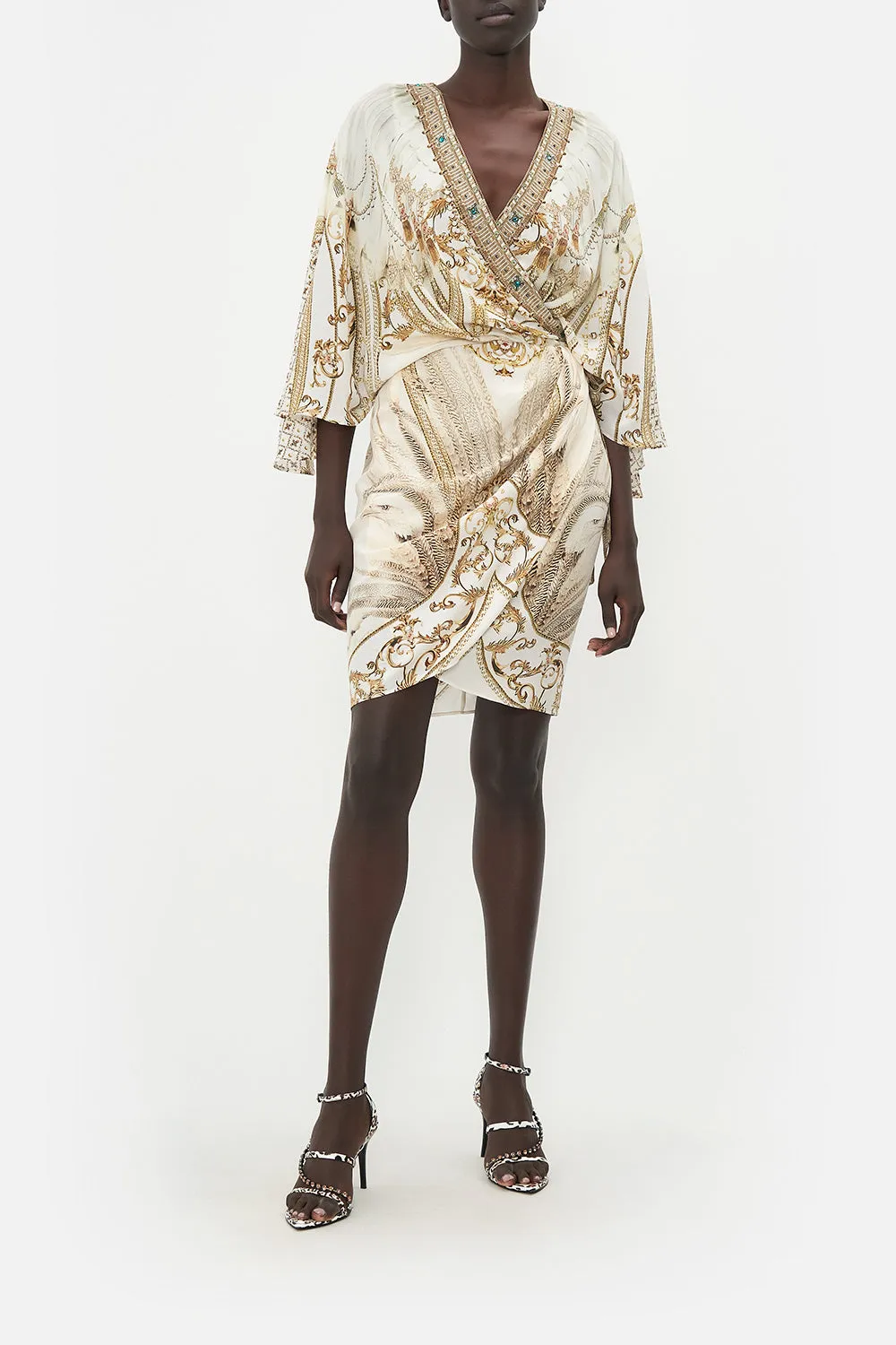 DRAPED FRONT WRAP DRESS SOAR LIKE AN EAGLE sold by Camilla