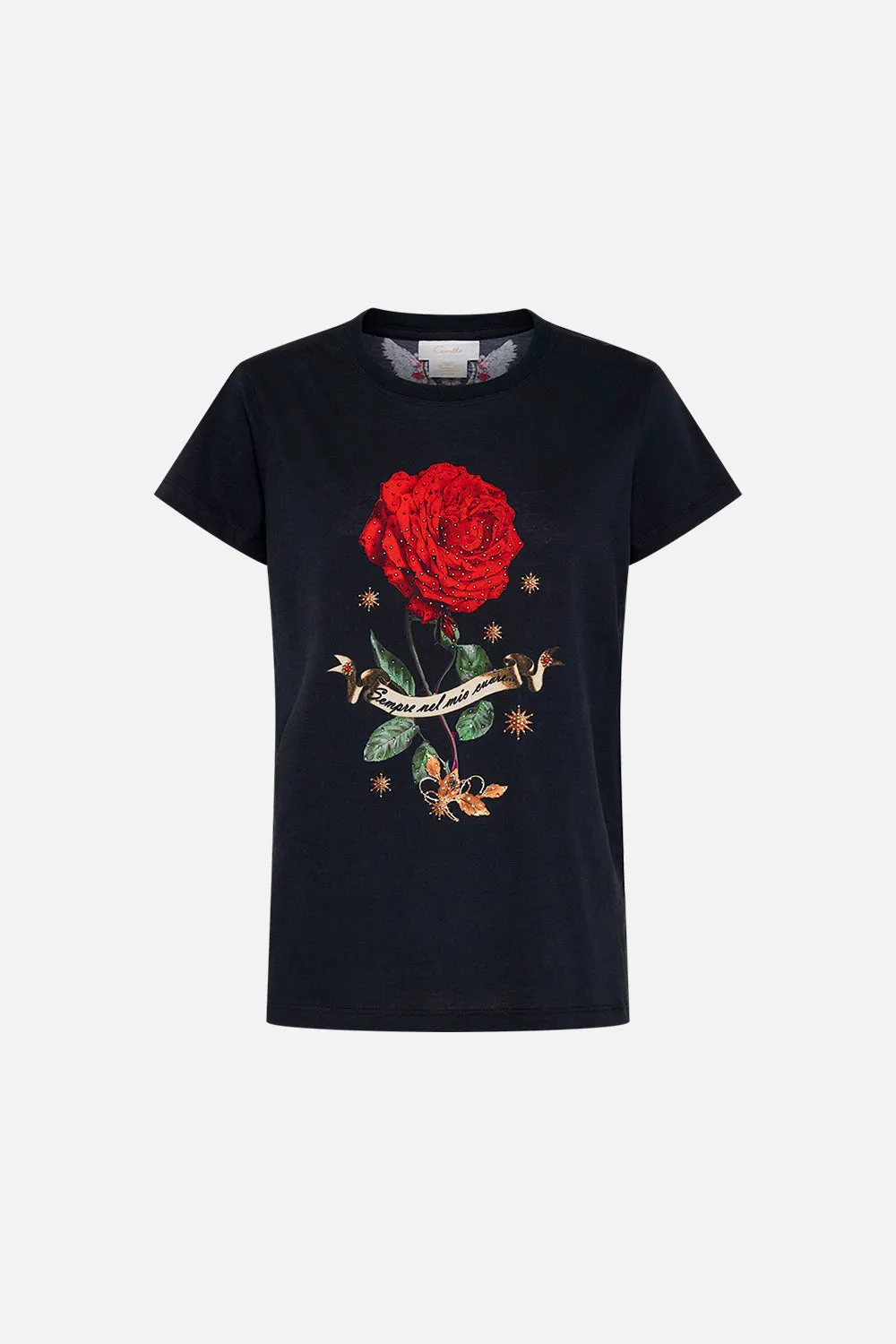 SLIM FIT ROUND NECK T-SHIRT RESERVATION FOR LOVE sold by Camilla product image thumbnail 3