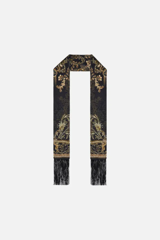 LONG SKINNY SCARF THE NIGHT IS NOIR sold by Camilla