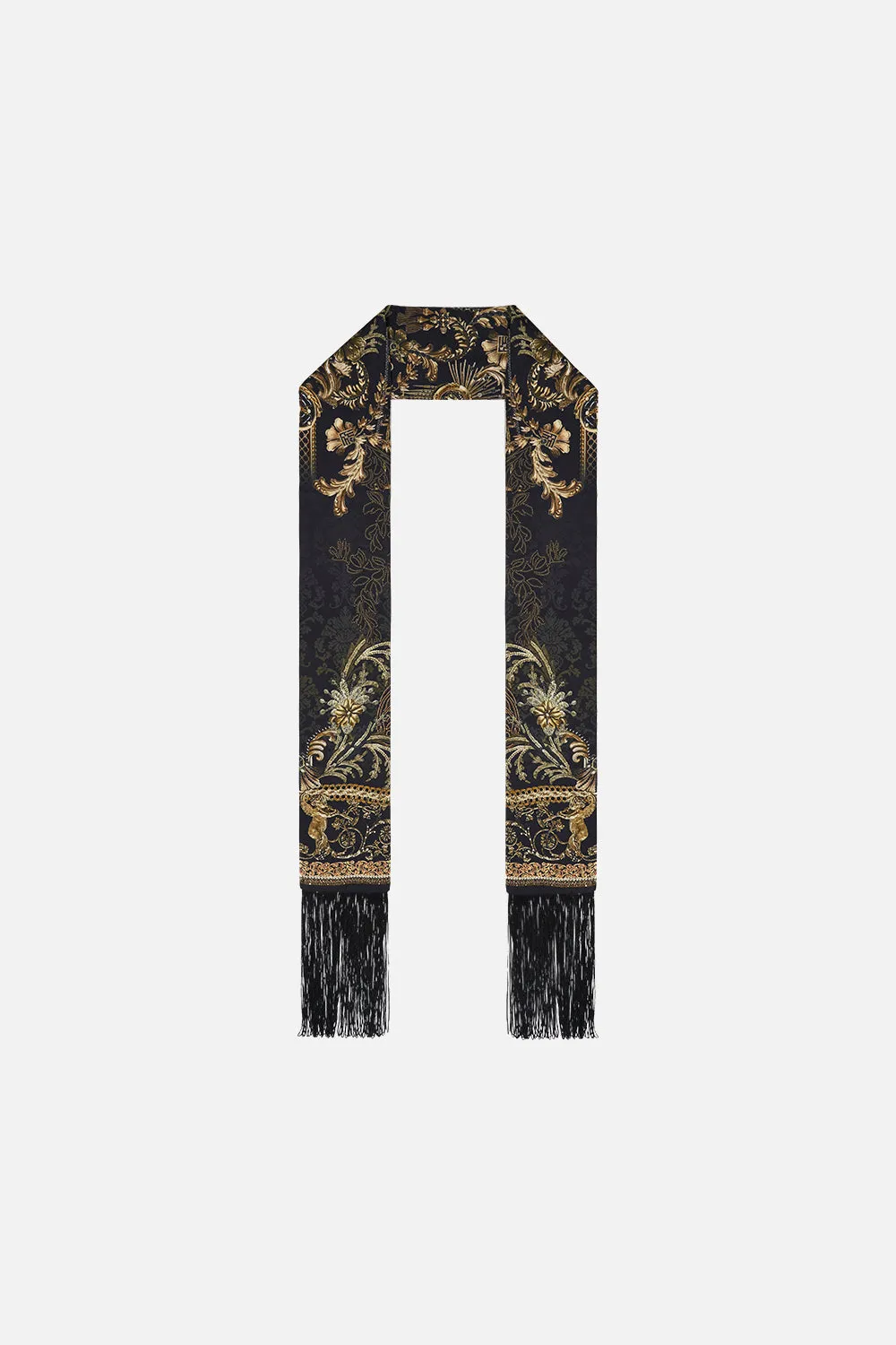 LONG SKINNY SCARF THE NIGHT IS NOIR sold by Camilla