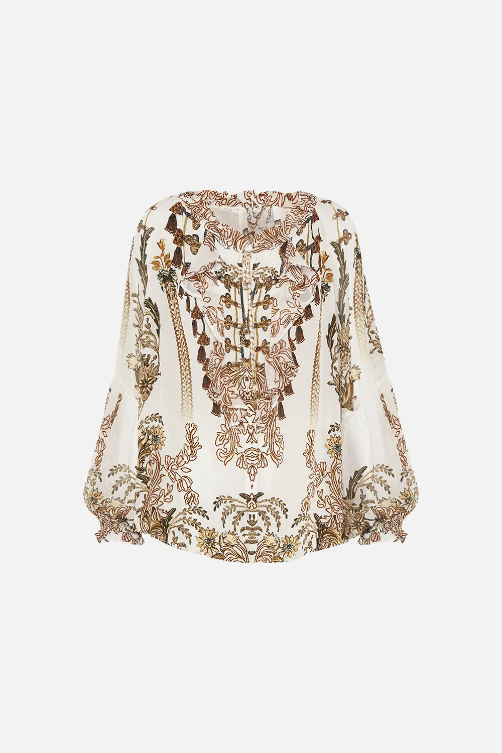 RAGLAN BLOUSE WITH CENTRE FRONT RUFFLE ROAD TO RICHESSE sold by Camilla product image thumbnail 3