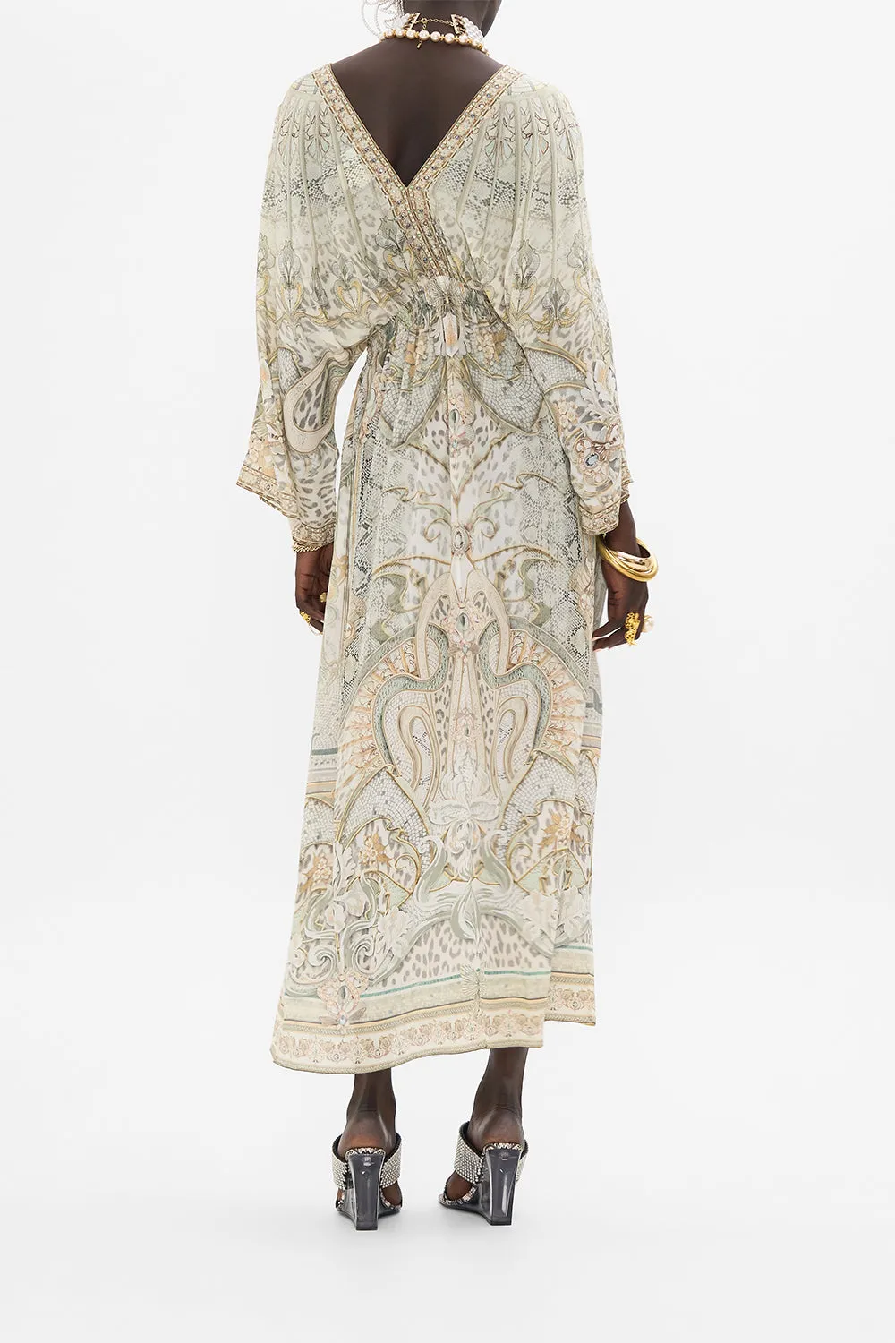 V NECK LONG DRESS WITH SHIRRING IVORY TOWER TALES sold by Camilla product image thumbnail 2