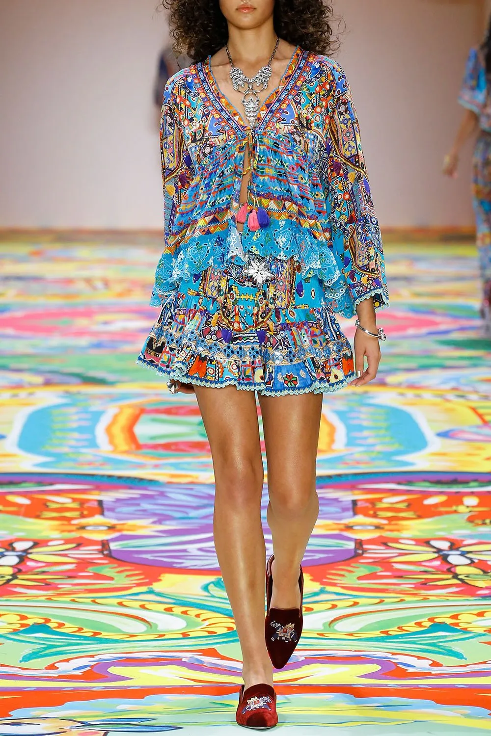 SHORT SHIRRED SKIRT CANVAS OF COLOUR sold by Camilla product image thumbnail 2