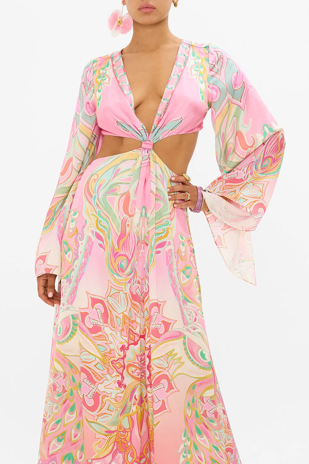 CUT OUT DRESS WITH KNOT FRONT TEA WITH TUSCHINSKI sold by Camilla product image thumbnail 5