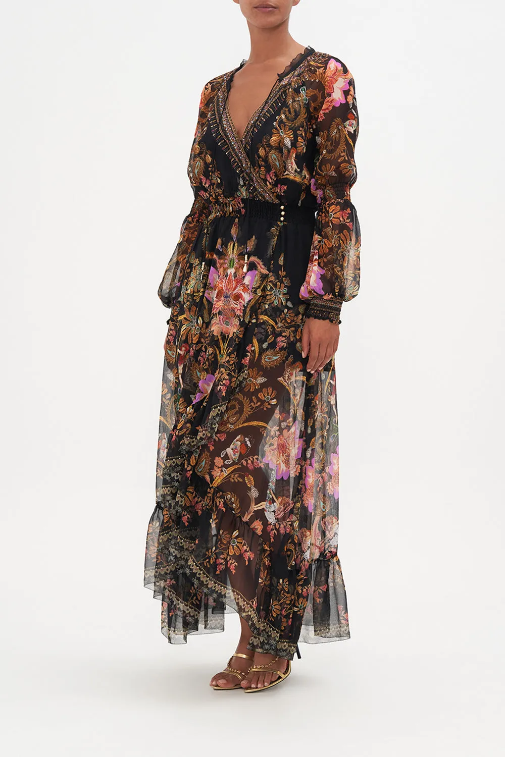 BLOUSON SLEEVE WRAP DRESS TO CATCH A SPIDER sold by Camilla product image thumbnail 4