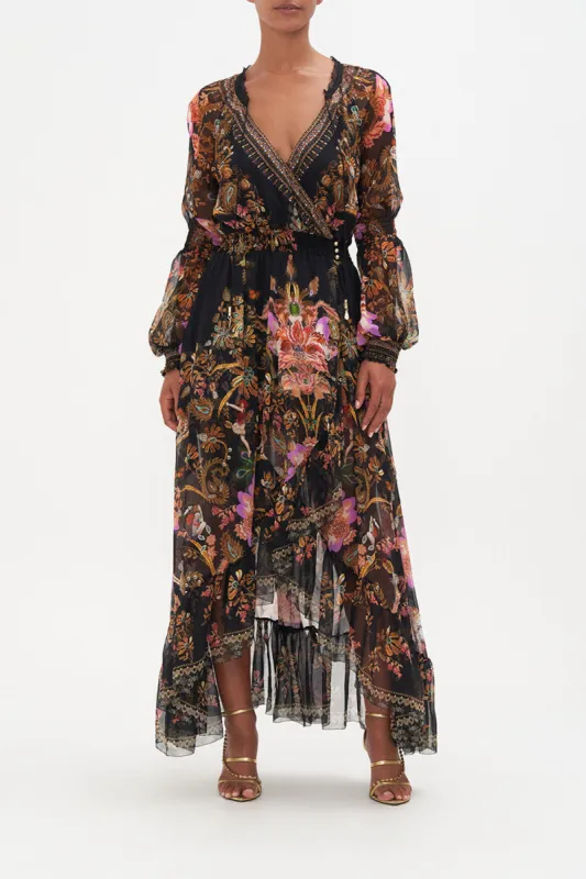 BLOUSON SLEEVE WRAP DRESS TO CATCH A SPIDER sold by Camilla