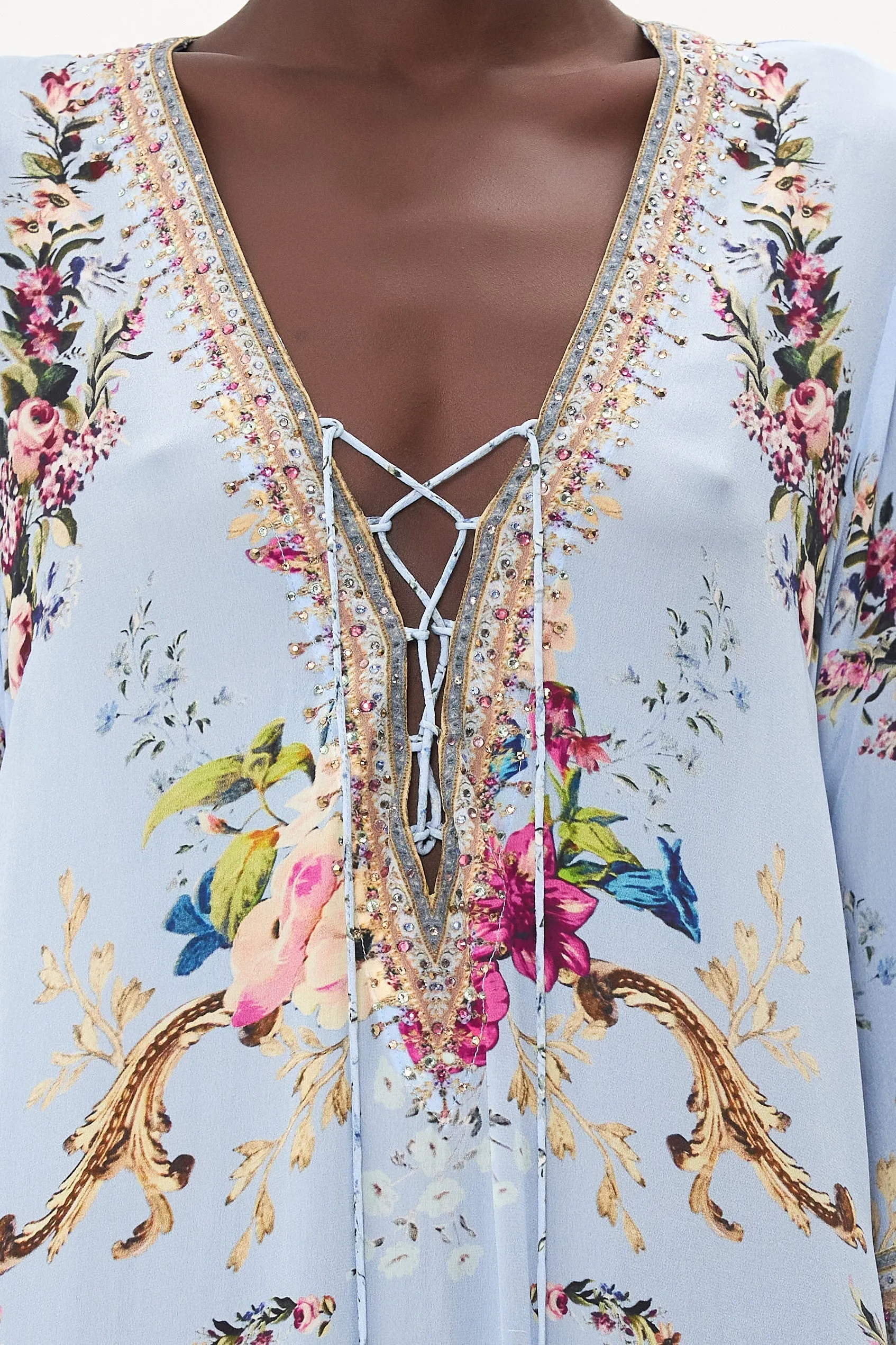 LACE UP DRESS WITH TIERED HEM FLORAFUL sold by Camilla product image thumbnail 5