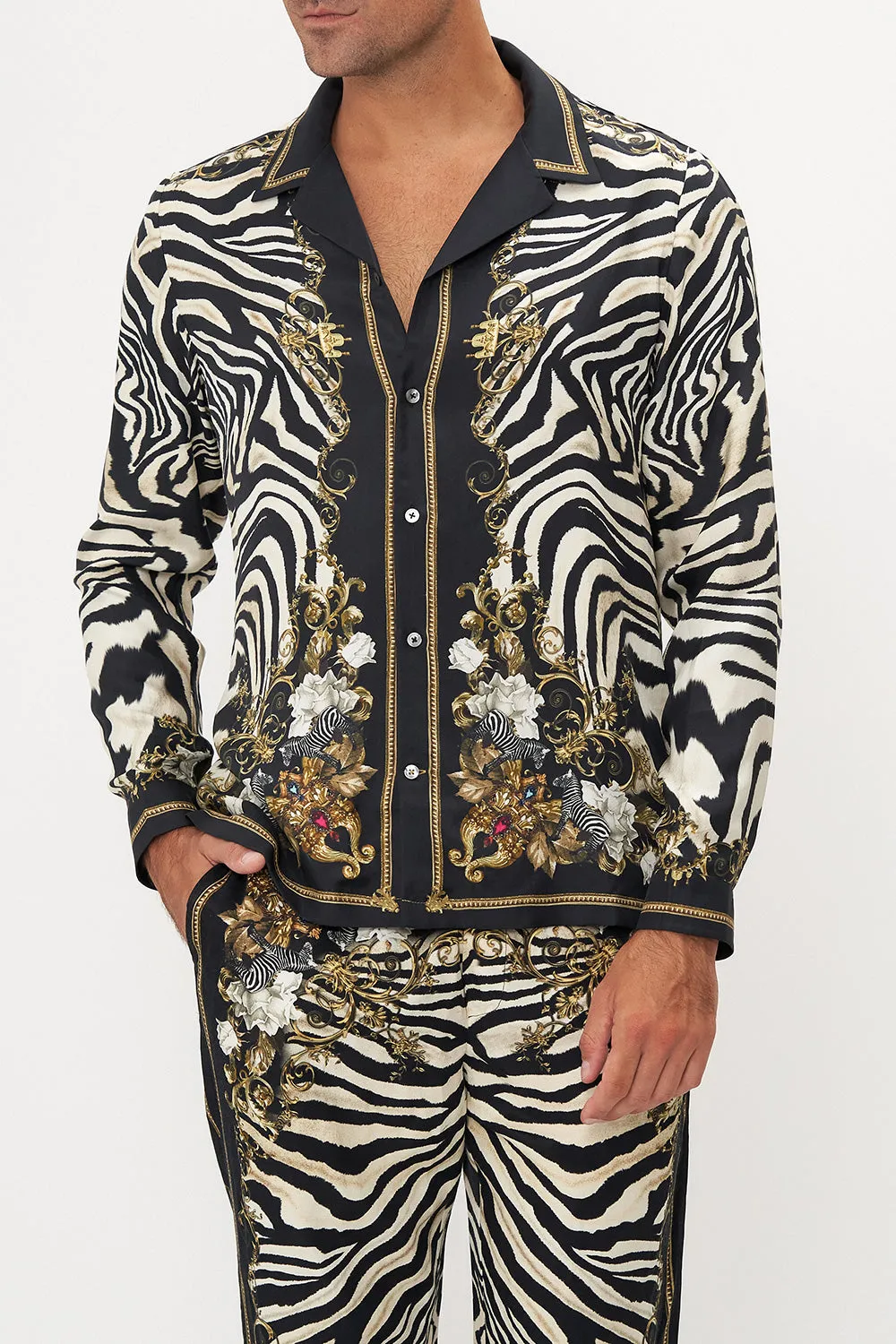 LONG SLEEVE CAMP COLLARED SHIRT EARN YOUR STRIPES sold by Camilla product image thumbnail 5