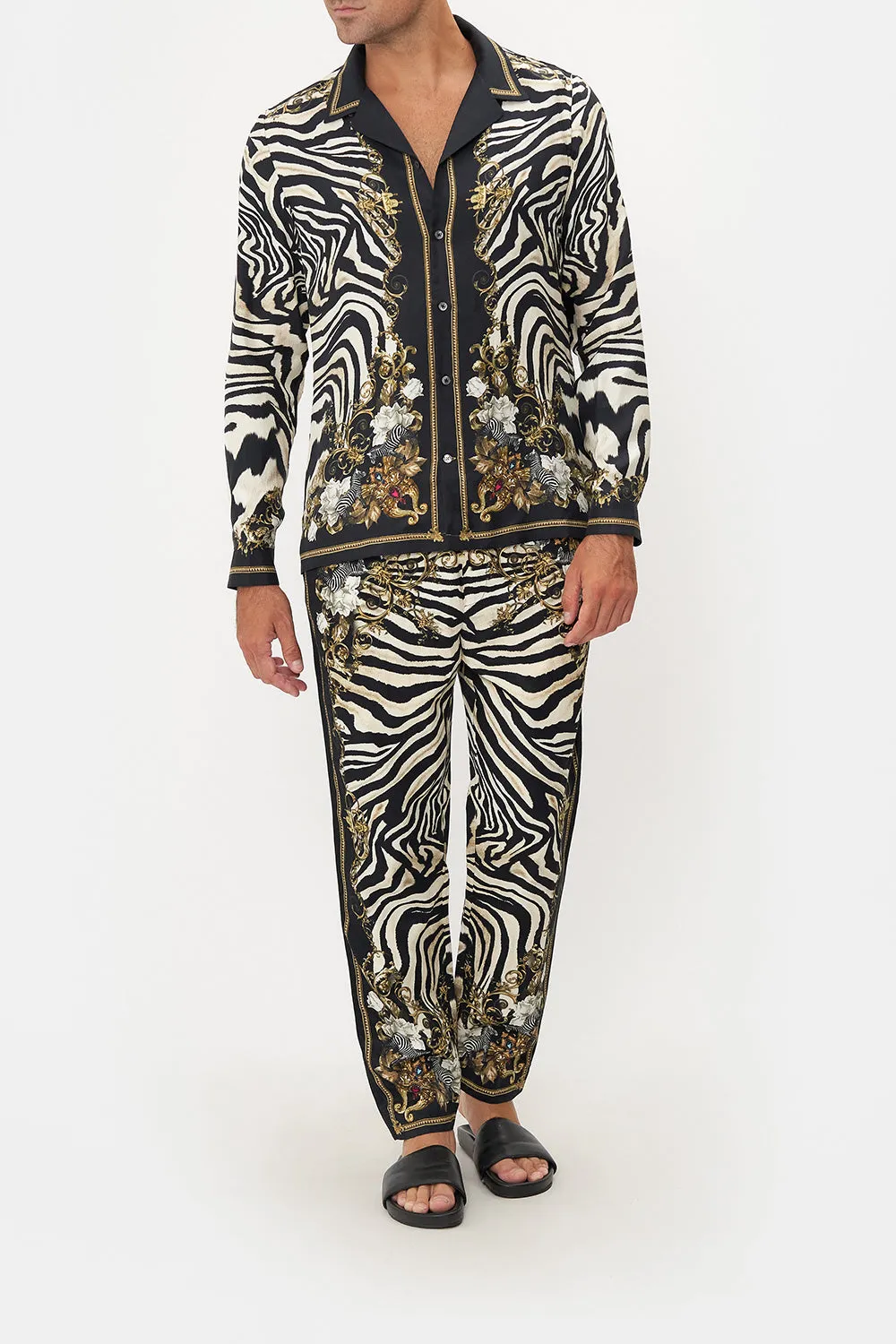 LONG SLEEVE CAMP COLLARED SHIRT EARN YOUR STRIPES sold by Camilla