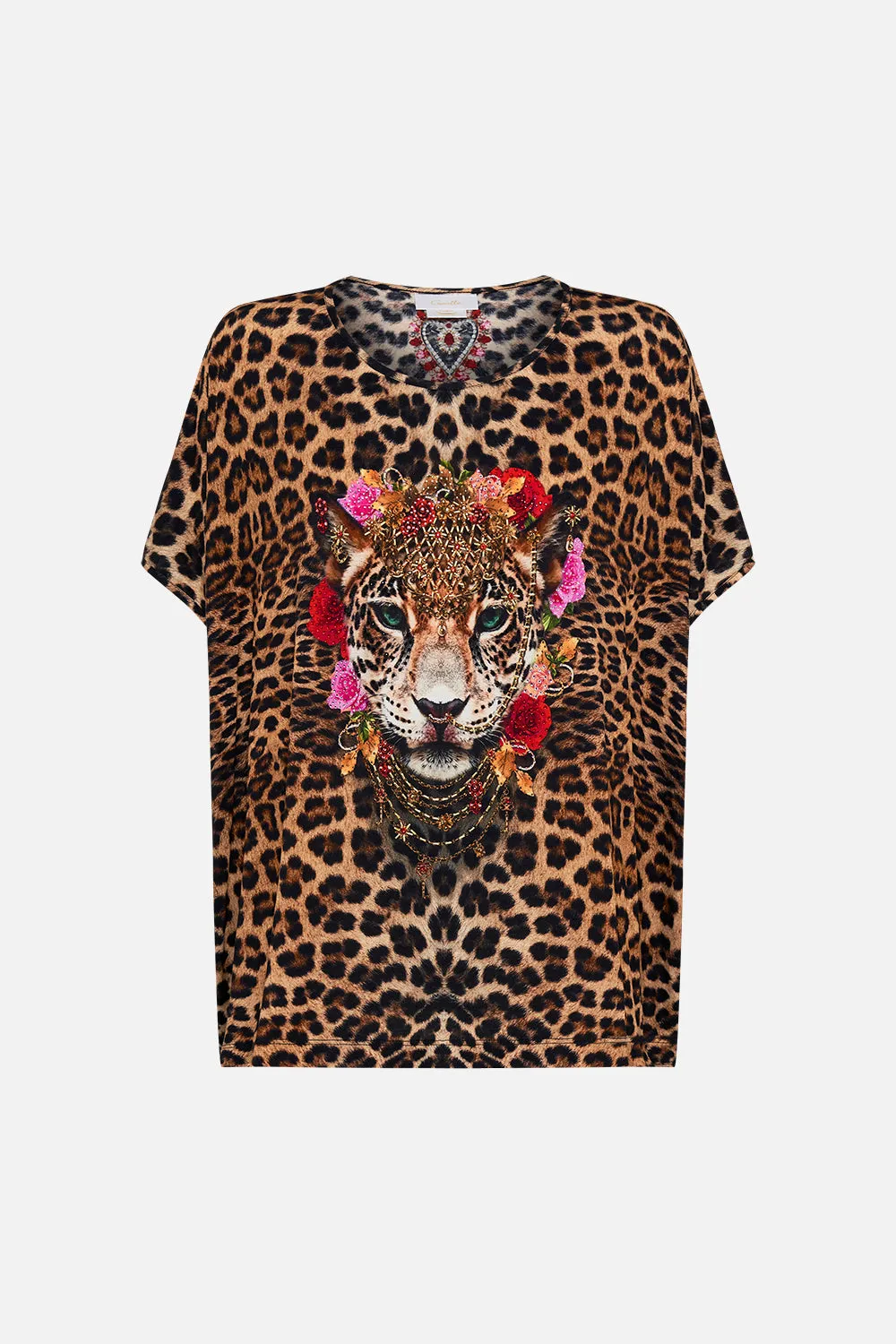 LOOSE FIT ROUND NECK TEE - PRINTED HEART LIKE A WILDFLOWER sold by Camilla product image thumbnail 3