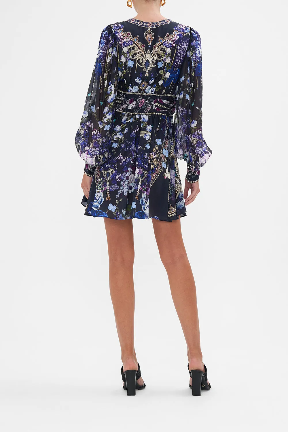 SHORT DRESS WITH BLOUSON SLEEVE OBSIDIAN BLOOM sold by Camilla product image thumbnail 2