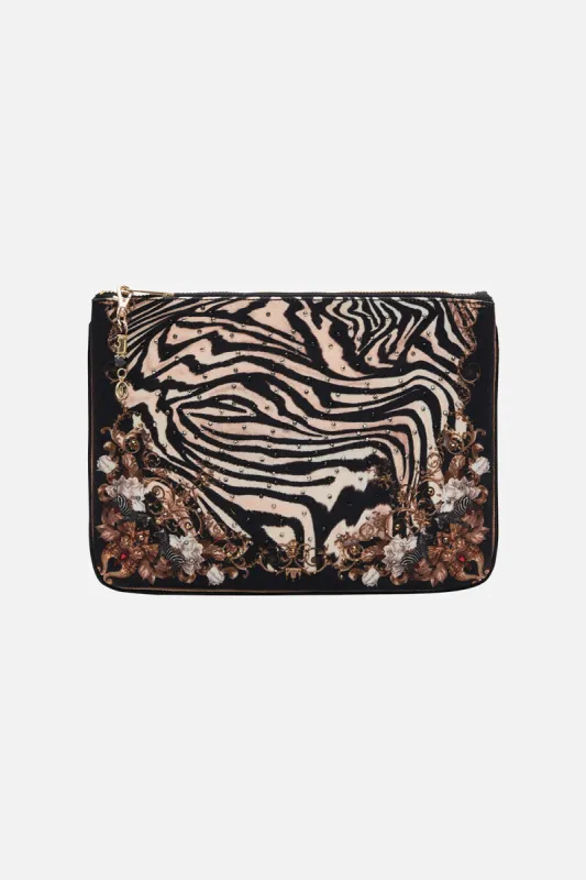 SMALL CANVAS CLUTCH EARN YOUR STRIPES sold by Camilla