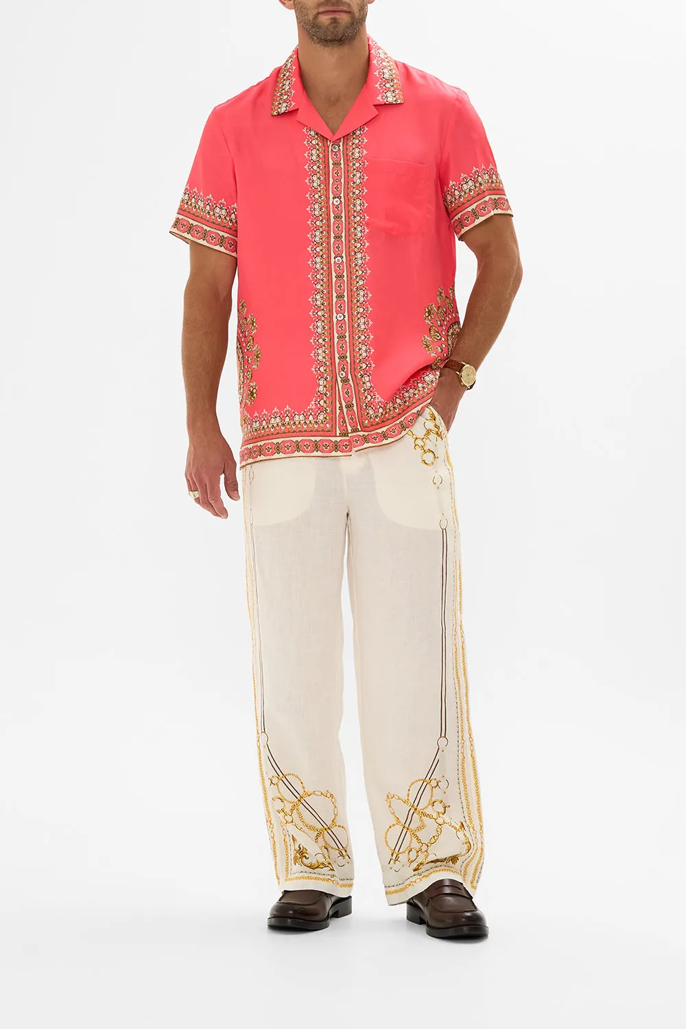 SHORT SLEEVE CAMP COLLARED SHIRT SHELL GAMES sold by Camilla