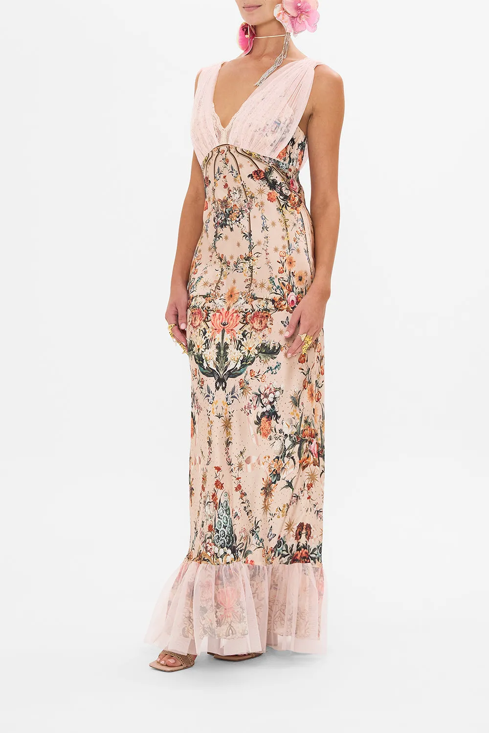 BIAS DRESS WITH MESH OVERLAY ROSE GARDEN REVOLUTION sold by Camilla product image thumbnail 4