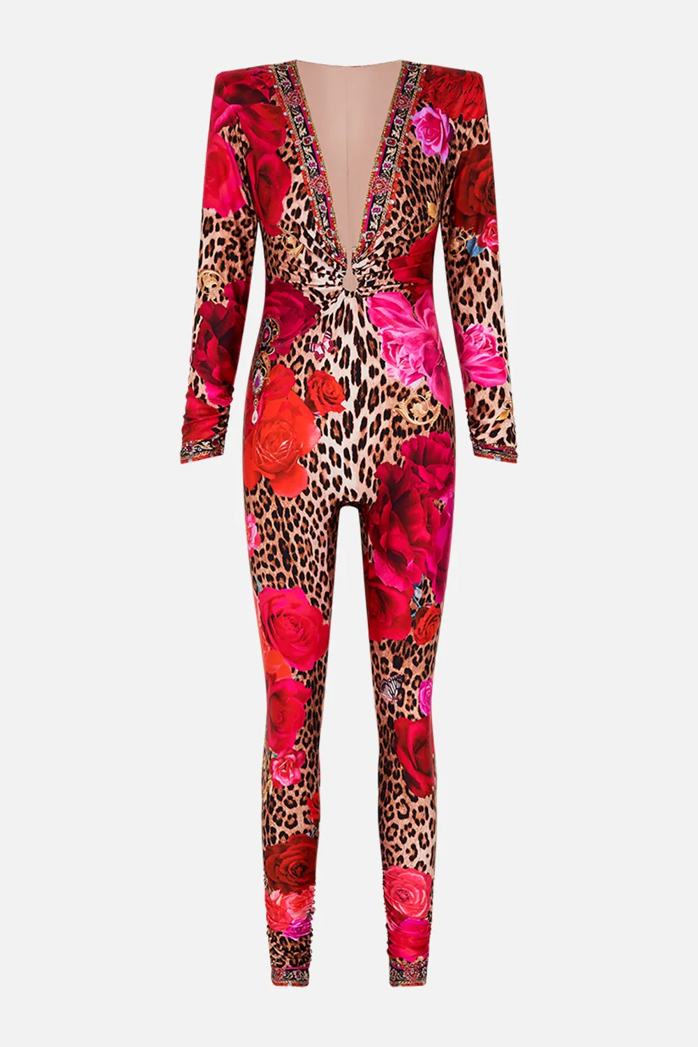 PLUNGE FRONT CATSUIT WITH RING HEART LIKE A WILDFLOWER sold by Camilla product image thumbnail 3
