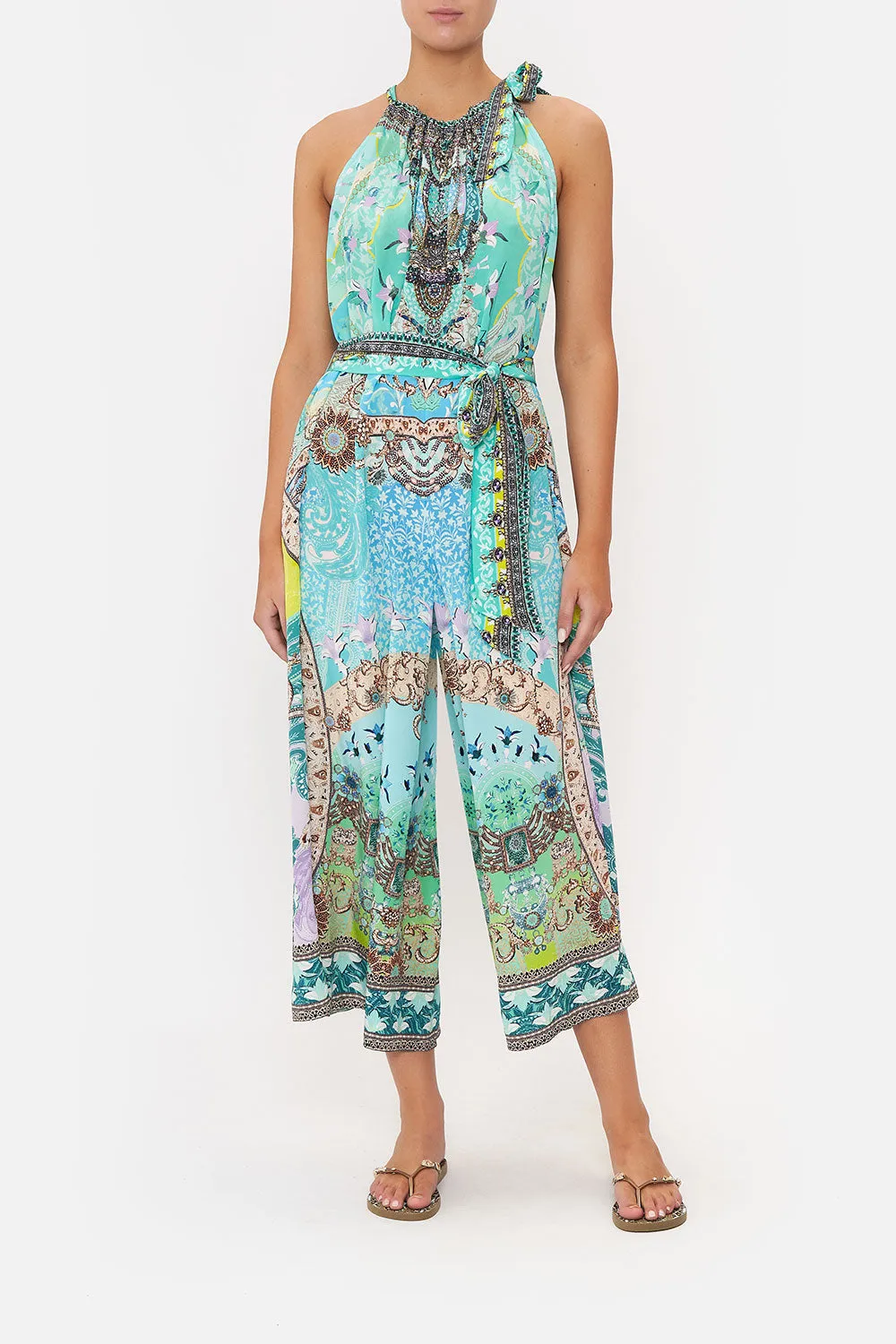 DRAWSTRING NECK JUMPSUIT TURN BACK TIME sold by Camilla