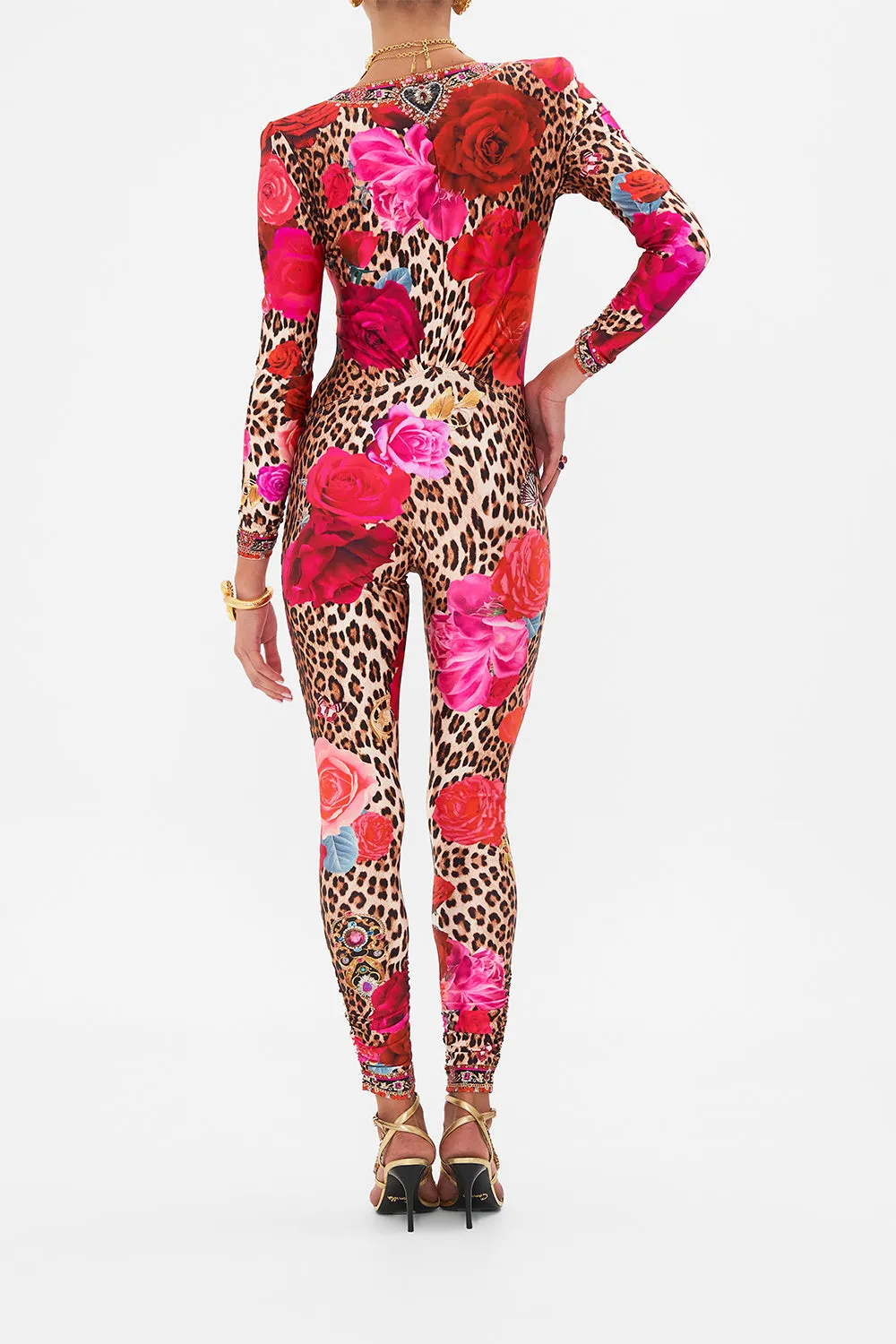 PLUNGE FRONT CATSUIT WITH RING HEART LIKE A WILDFLOWER sold by Camilla product image thumbnail 2