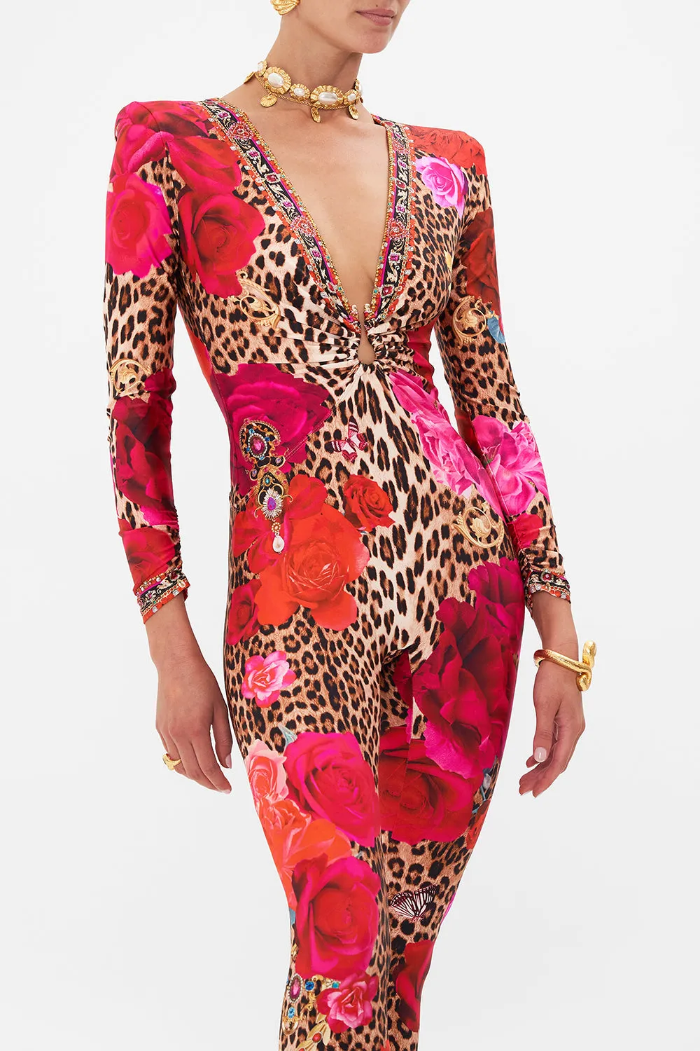 PLUNGE FRONT CATSUIT WITH RING HEART LIKE A WILDFLOWER sold by Camilla product image thumbnail 5