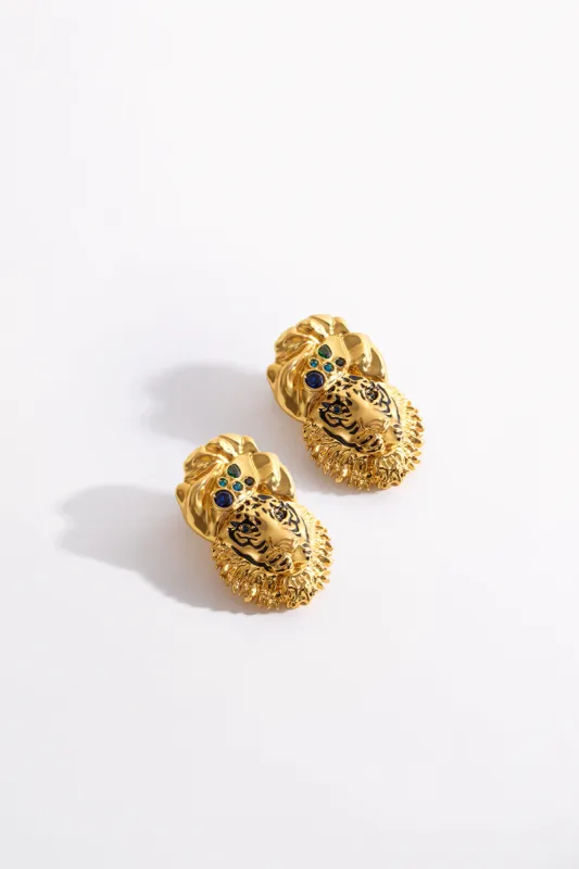 SACRED SYMBOLS JAGGI EARRINGS GOLD sold by Camilla