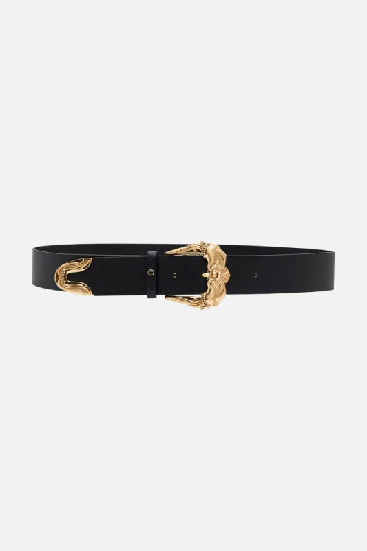 BUCKLE BELT SOLID BLACK sold by Camilla