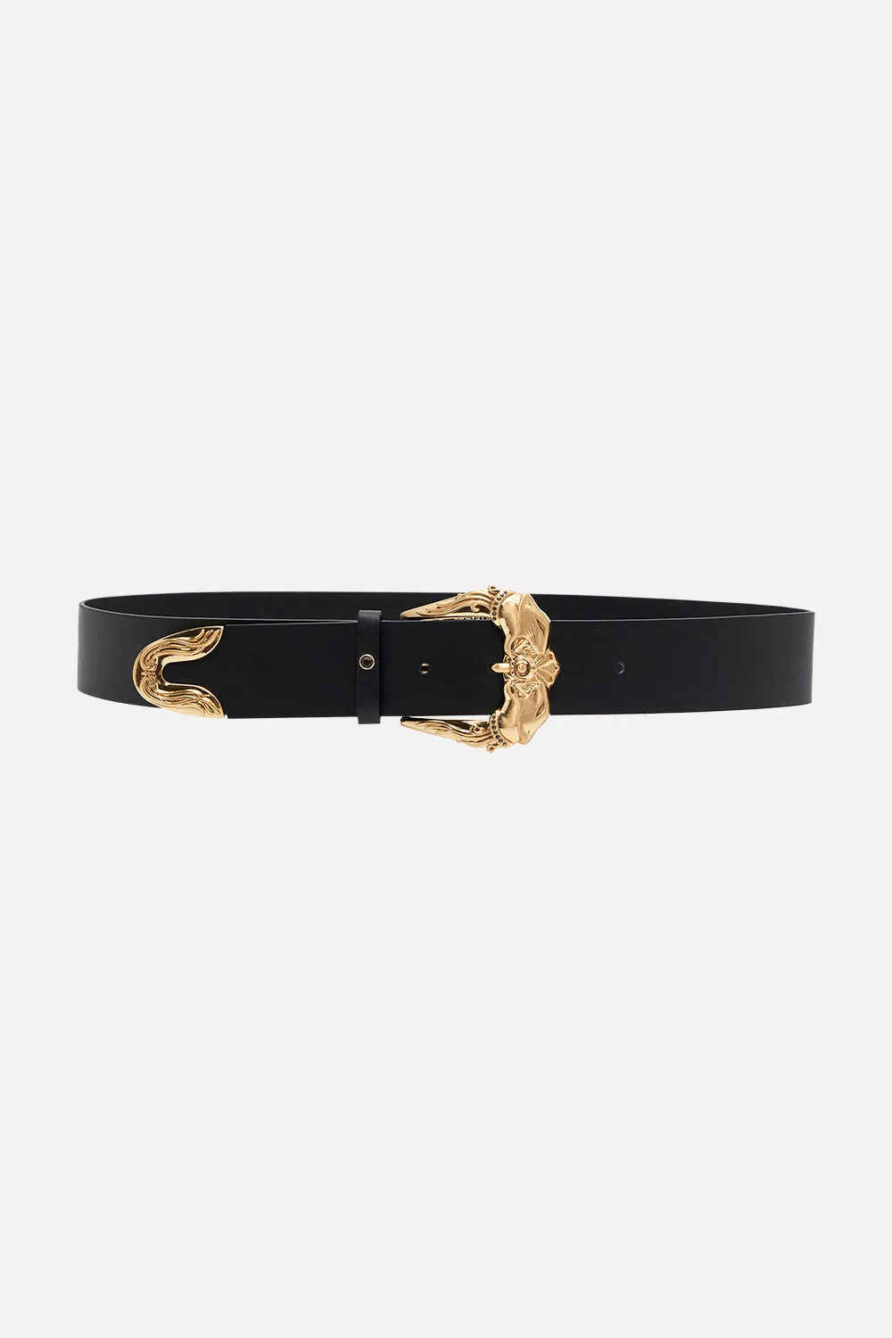 BUCKLE BELT SOLID BLACK sold by Camilla