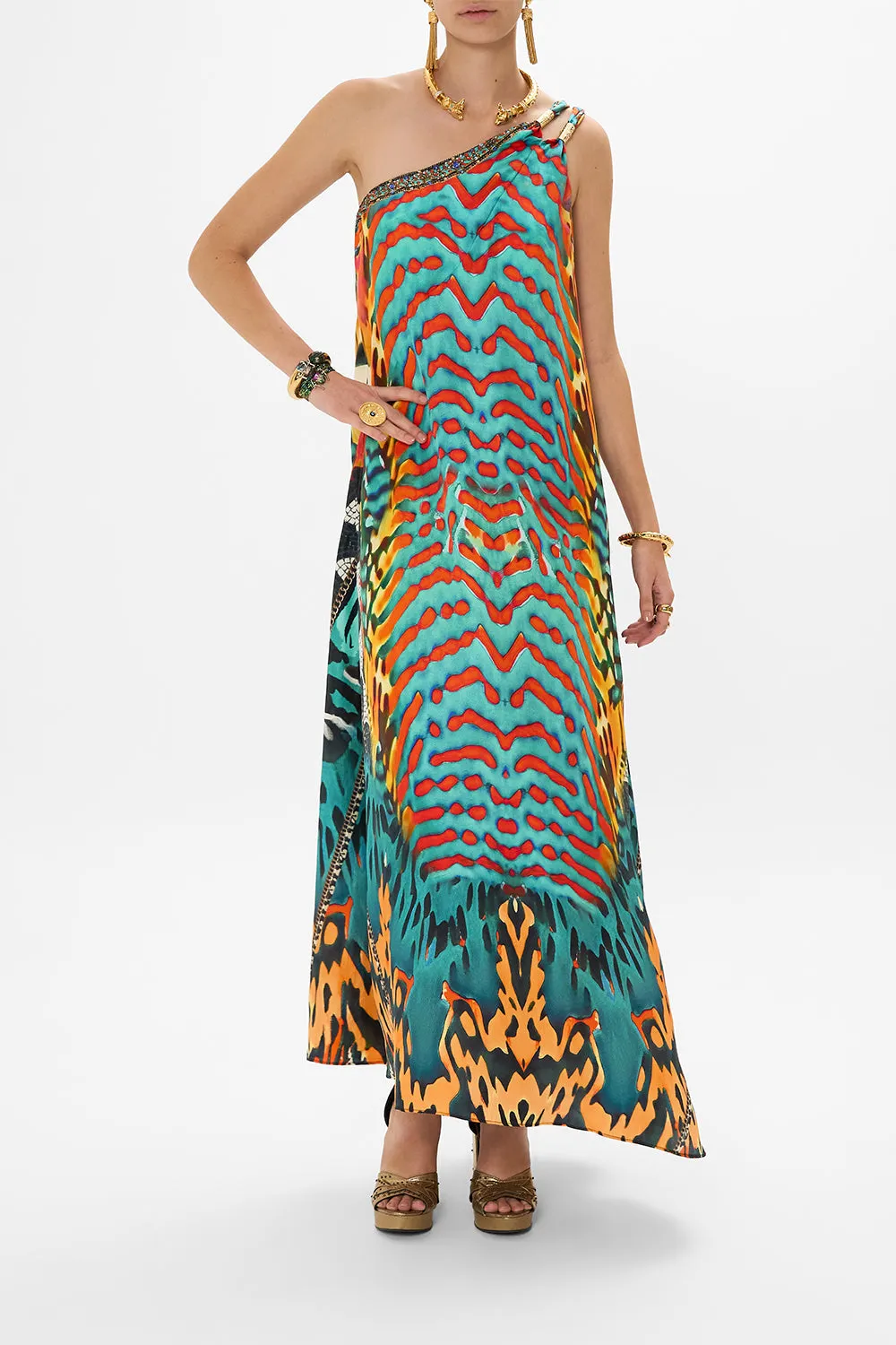 ONE SHOULDER BUCKLE DRESS DESERT VISIONS sold by Camilla