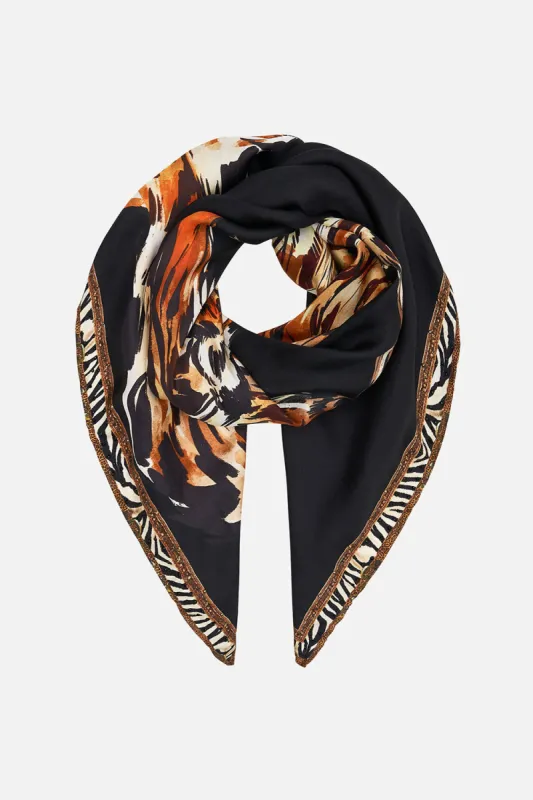 LARGE SQUARE SCARF TIGER TALK sold by Camilla