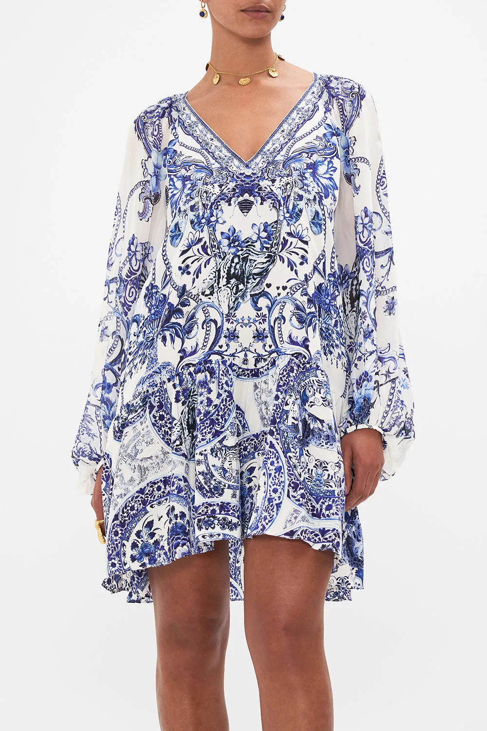 V NECK DRESS WITH BLOUSON SLEEVE GLAZE AND GRAZE sold by Camilla product image thumbnail 5