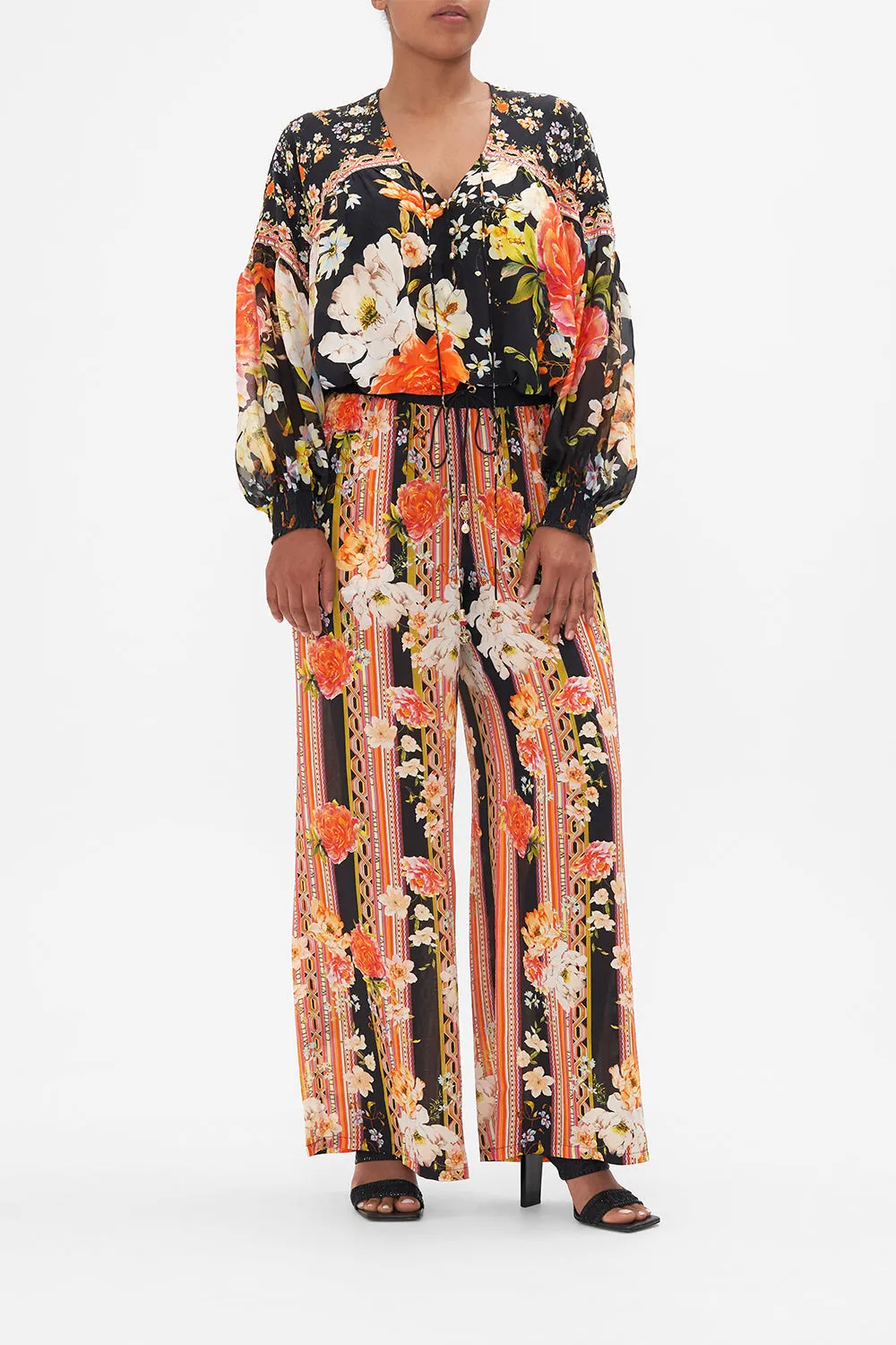 BLOUSON BLOUSE WITH NECK TIE SECRET HISTORY sold by Camilla