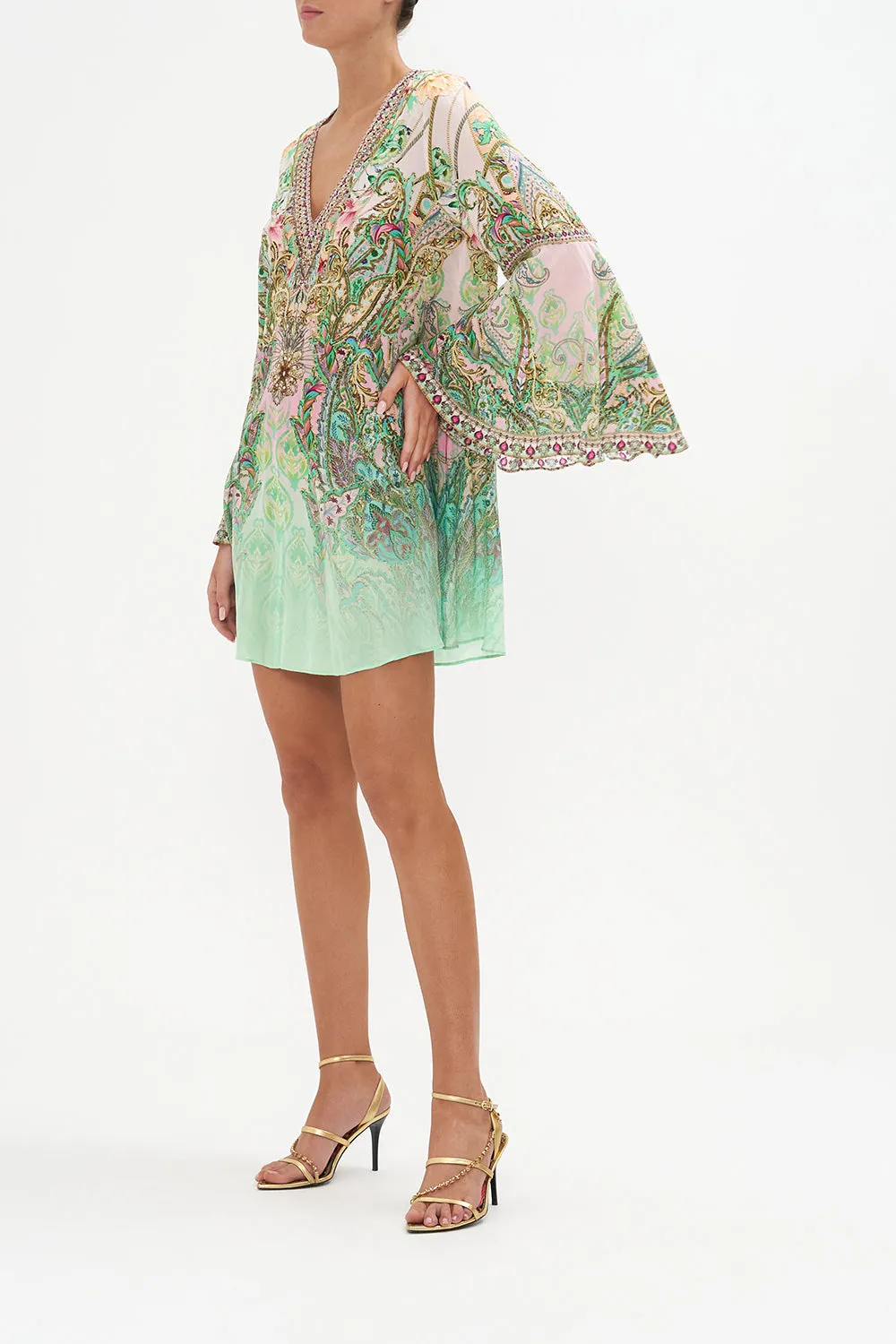 V-NECK FLARED SLEEVE MINI DRESS LOST CITY sold by Camilla product image thumbnail 4