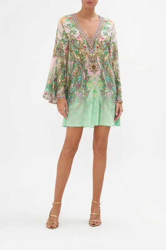 V-NECK FLARED SLEEVE MINI DRESS LOST CITY sold by Camilla