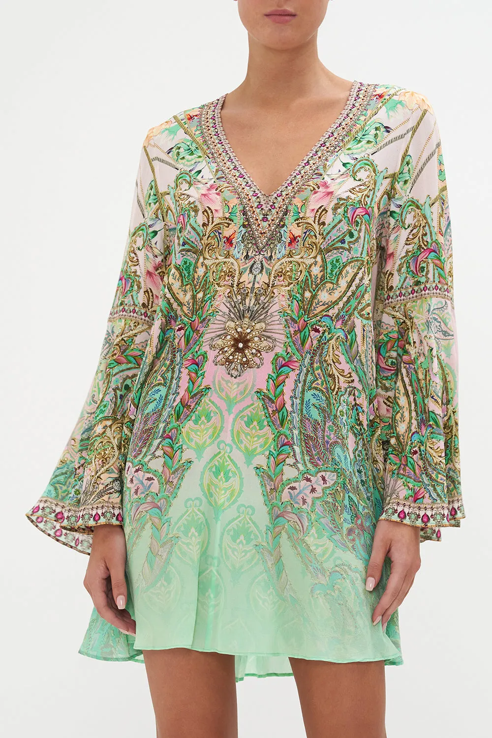 V-NECK FLARED SLEEVE MINI DRESS LOST CITY sold by Camilla product image thumbnail 5