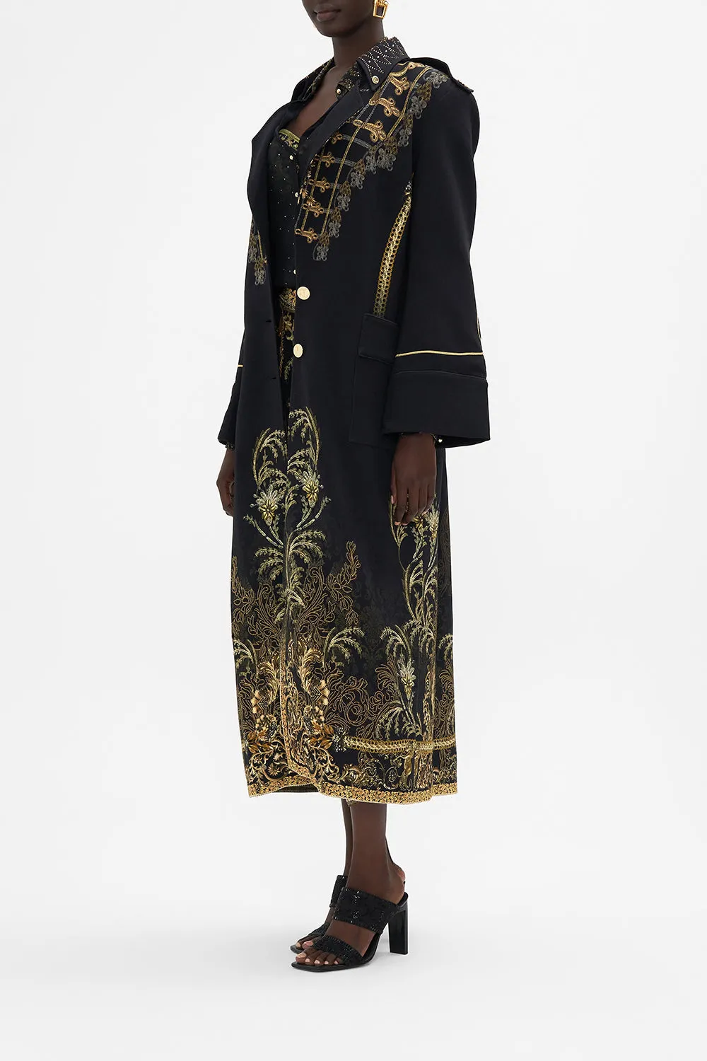 LONG MILITARY COAT THE NIGHT IS NOIR sold by Camilla product image thumbnail 4