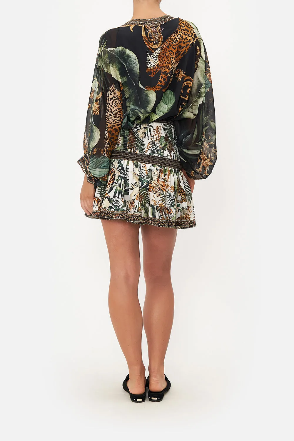 SHORT SHIRRED SKIRT TIGER TRAP sold by Camilla product image thumbnail 2