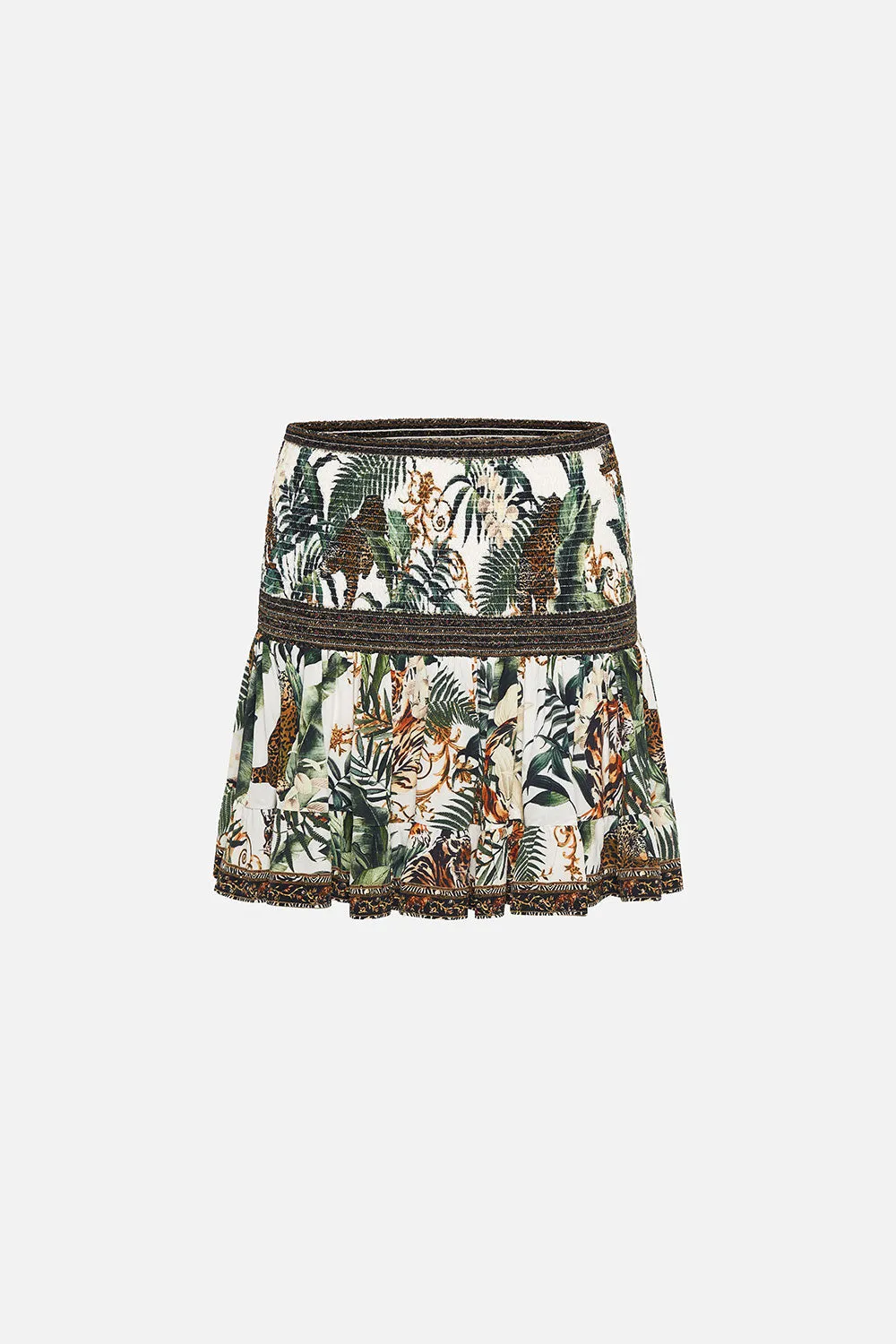 SHORT SHIRRED SKIRT TIGER TRAP sold by Camilla product image thumbnail 3